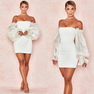House of CB 'Marissa' Ivory Strapless Ivory Corset Dress